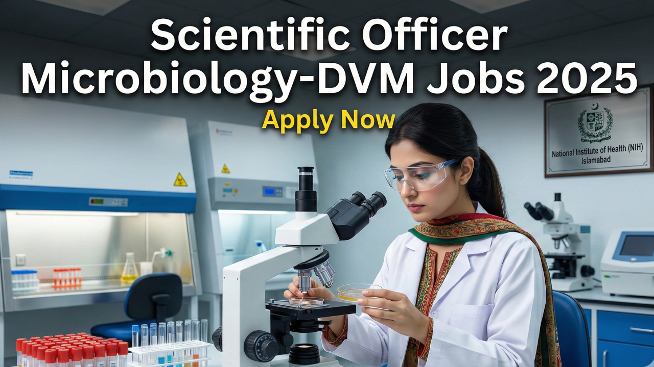 Scientific Officer Microbiology DVM working in a laboratory at NIH Islamabad Pakistan